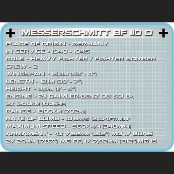 Messerschmitt Bf 110D 422 kl.Samolot